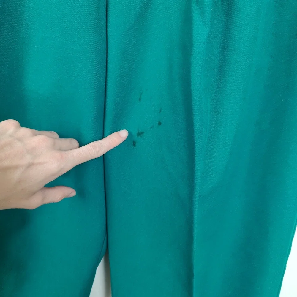 Vintage 90s JNCO Pants Mens 32‎ Teal Pleated Tapered Wool Blend Retro Streetwear